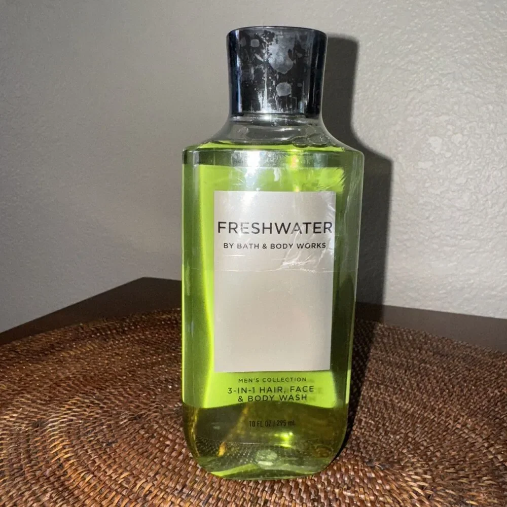 Bath & Body Works Men's FRESHWATER 3-IN-1 Hair Face & Body Wash Shower Gel 10 oz